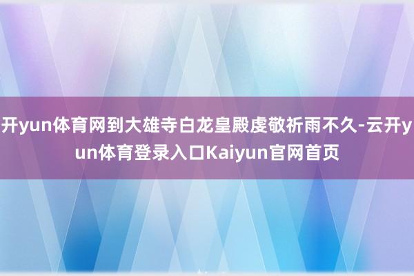 开yun体育网到大雄寺白龙皇殿虔敬祈雨不久-云开yun体育登录入口Kaiyun官网首页