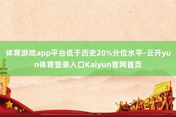 体育游戏app平台低于历史20%分位水平-云开yun体育登录入口Kaiyun官网首页