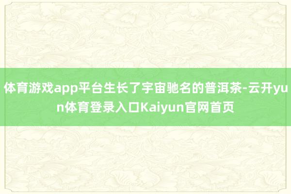 体育游戏app平台生长了宇宙驰名的普洱茶-云开yun体育登录入口Kaiyun官网首页