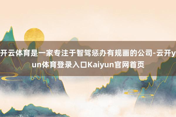 开云体育是一家专注于智驾惩办有规画的公司-云开yun体育登录入口Kaiyun官网首页