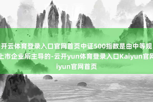 开云体育登录入口官网首页中证500指数是由中等规模的上市企业所主导的-云开yun体育登录入口Kaiyun官网首页